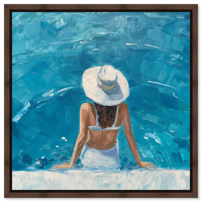 Art moderne de plage sur toile au bord de la piscine par Art Remedy
