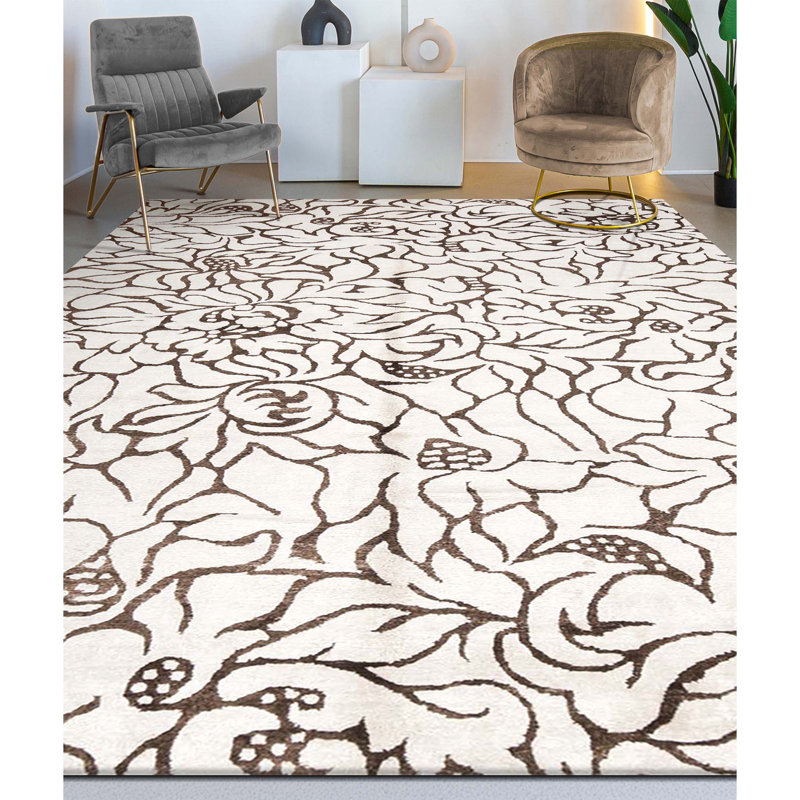 Floral Area Rug, Rectangle 5'10" x 9'