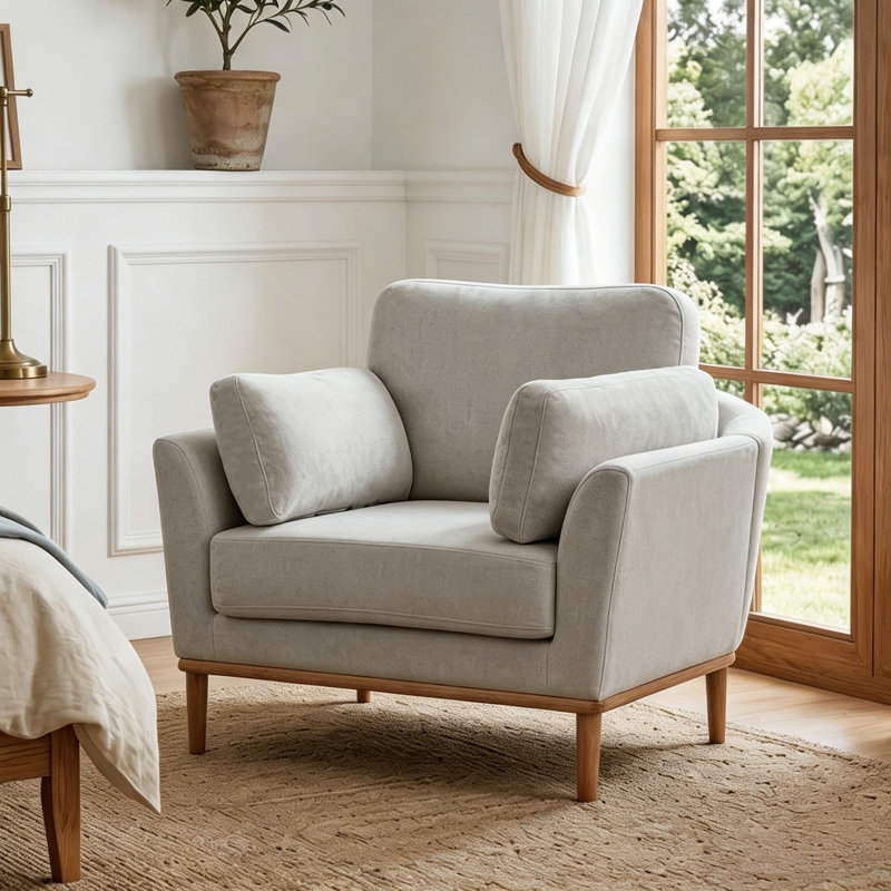 Chaise d'appoint moderne pour salon et chambre à coucher, Gris