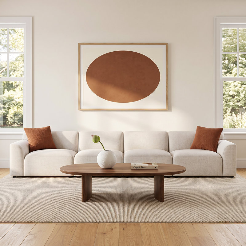 Morell 4-Piece 164" Upholstered Sofa, Nathan Wheat Tweed