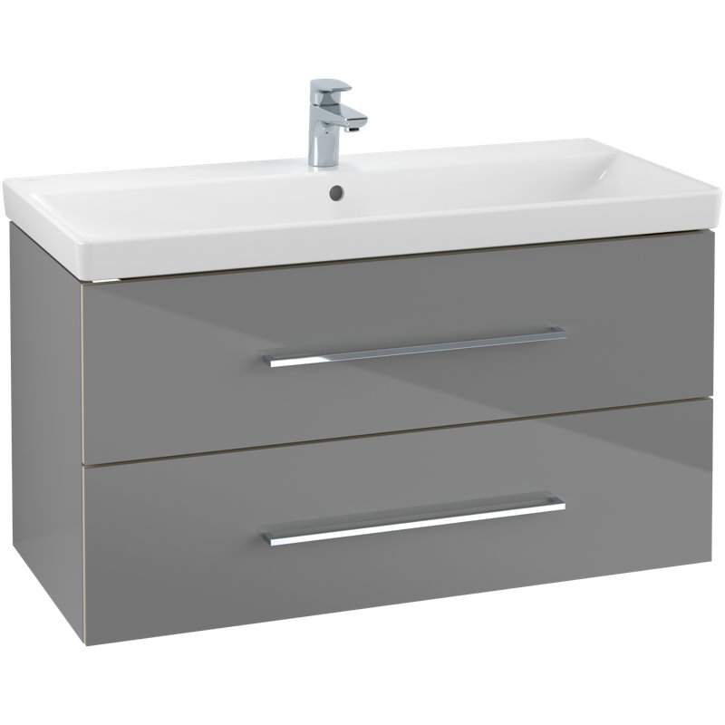 Avento 1000mm Wall-Mounted Vanity Set, Grey, 1