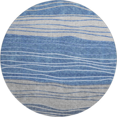 Premium Machine Washable Tweedy Blue Rug