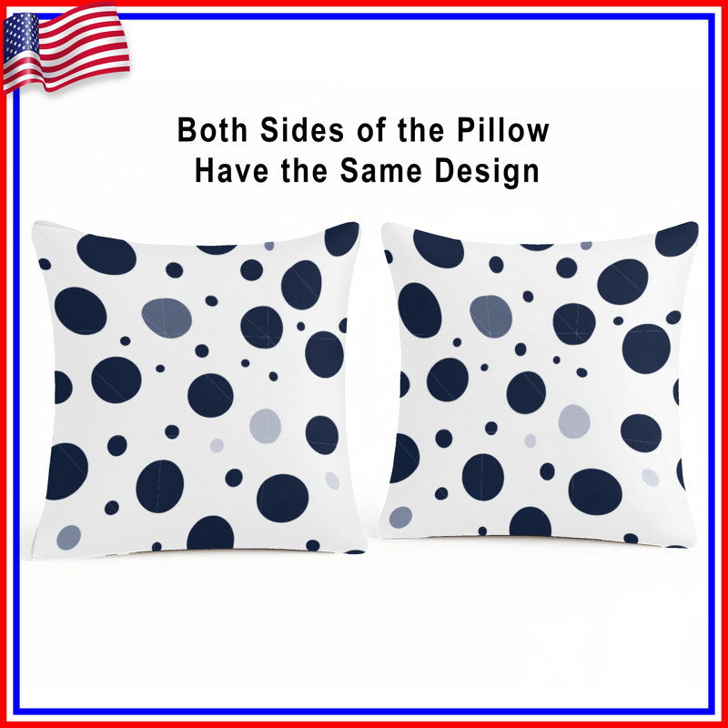 Polka Dots Throw Pillow, Pattern Double Sided Pillows, 20 x 20 inches