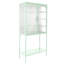Grande armoire de rangement en verre trempé Lyndah avec tablettes réglables et tablette inférieure-112628531