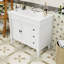 Meuble-lavabo avec lavabo en céramique, 3 tiroirs et tablette réglable-1826972528