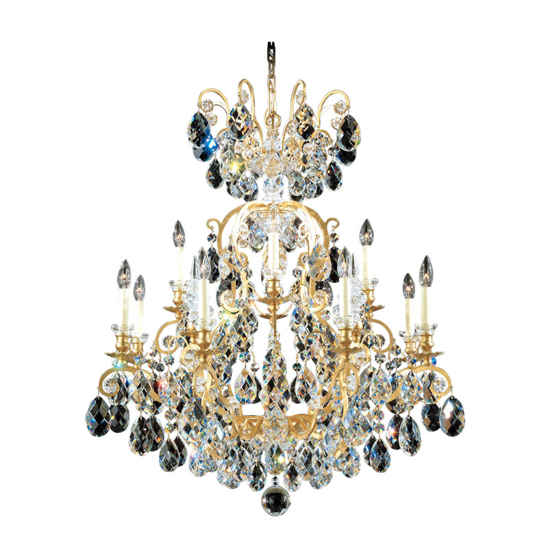 Renaissance 13 - Light Chandelier, French Gold, Heritage Clear