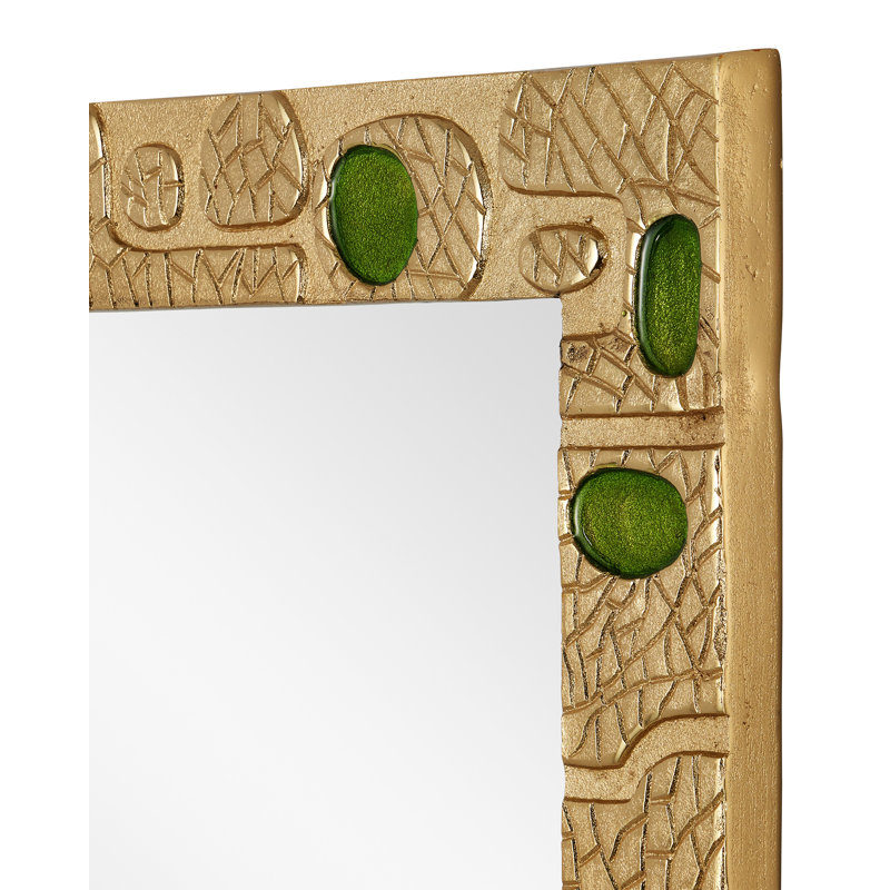 Beau Cast Aluminum, Enamel Beveled Mirror