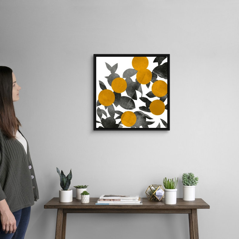 Art mural sur toile Shadow Branch II, Toile avec cadre noir, H 22 po x l 22 po