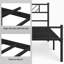 Minimalist Metal Slatted Bed Platform with Arrow Design Headboard-1221195389-1221307251