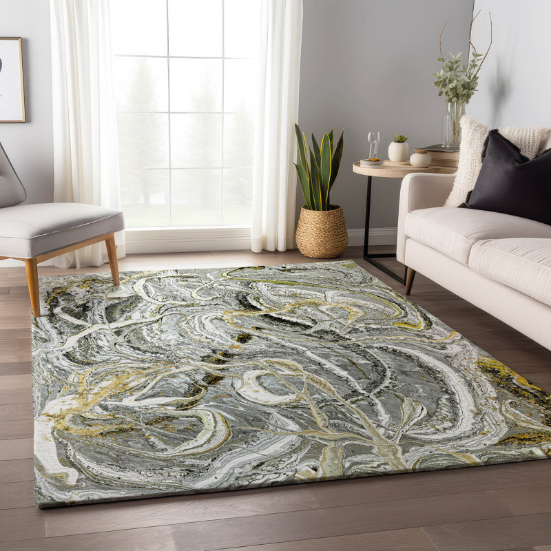 Premium Machine Washable Chananya Cyclone Rug, Rectangle 9' x 12'