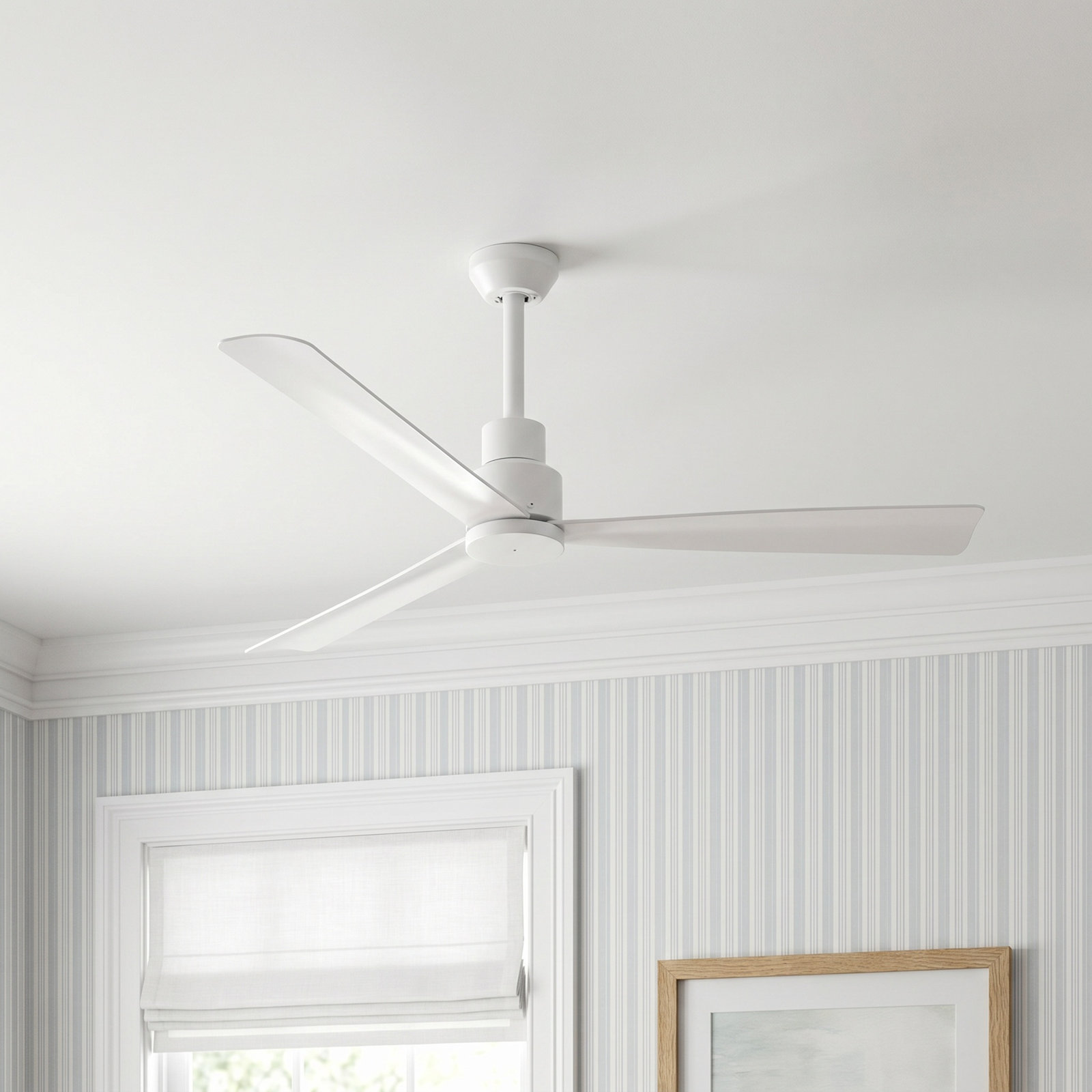 Simple 52" Outdoor Ceiling Fan, Flat White