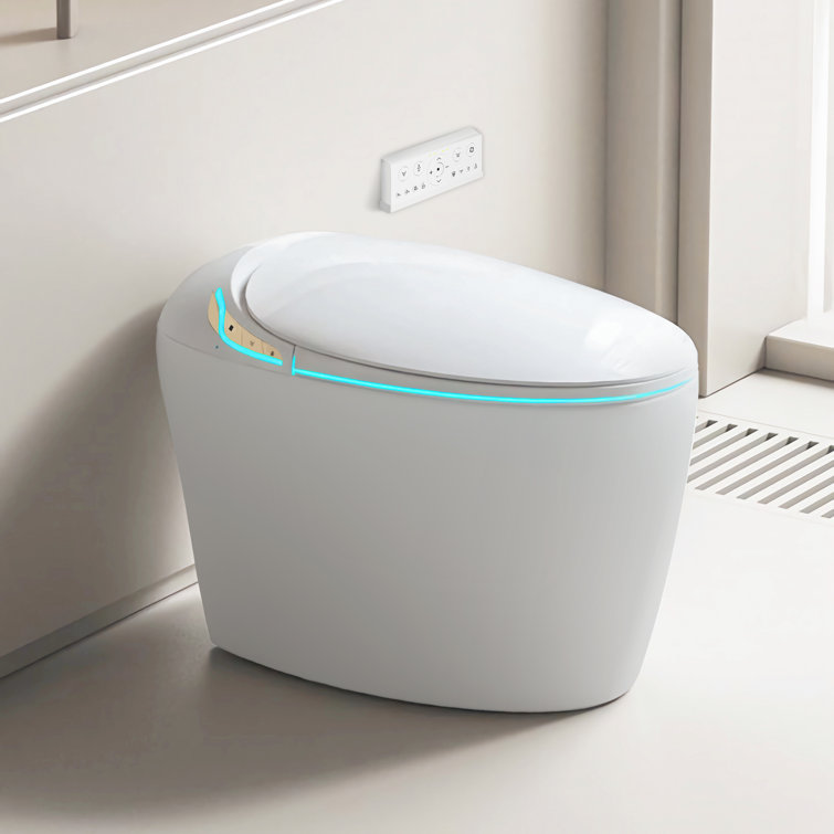 YULIKA 1.31 Gallons Per Minute GPF Elongated Floor Mounted Bidet Smart Toilet with Water Tank