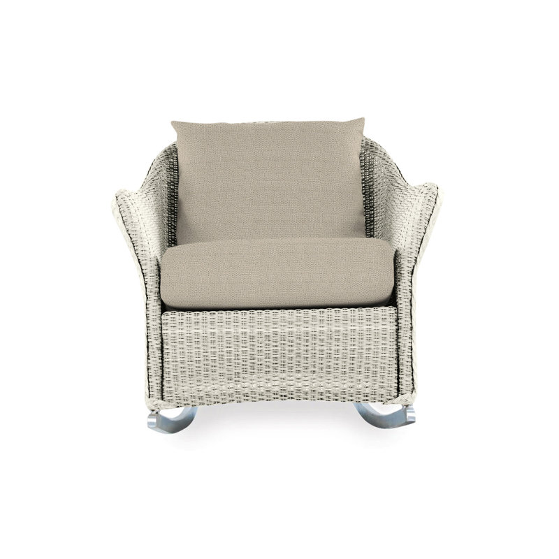 Weekend Retreat Outdoor Rocker Chair, Decorline Natural, Matte White