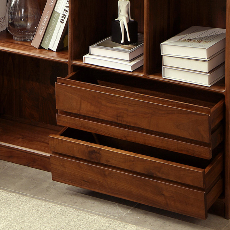 Classic black walnut solid wood bookcase