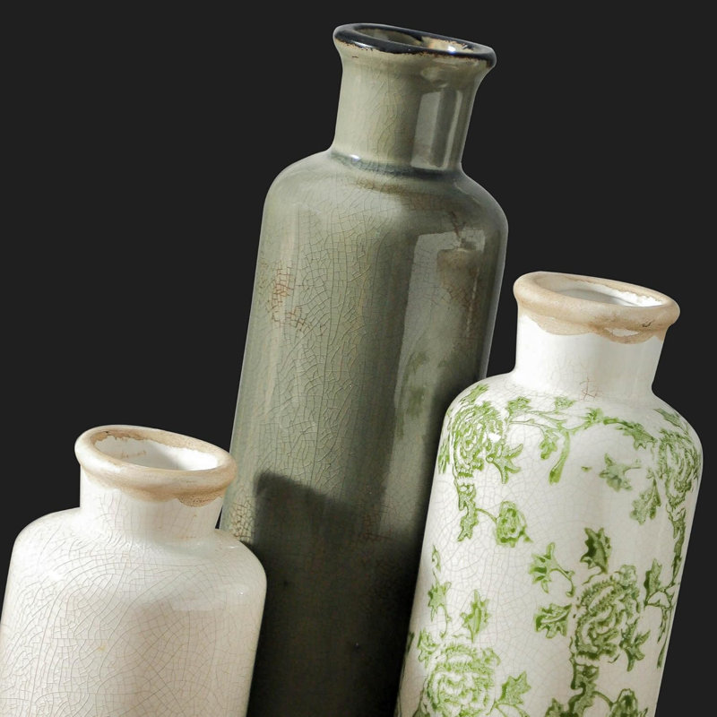 Vintage Vase Set of 3, Ceramic Vintage Flower Vases