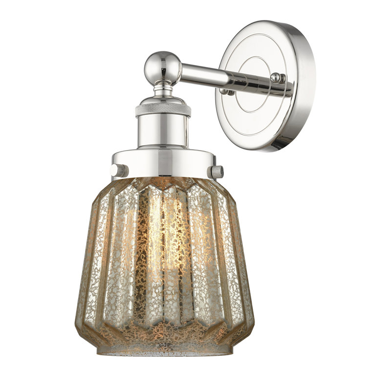 Carlinville Armed Sconce, Mercury, Polished Nickel
