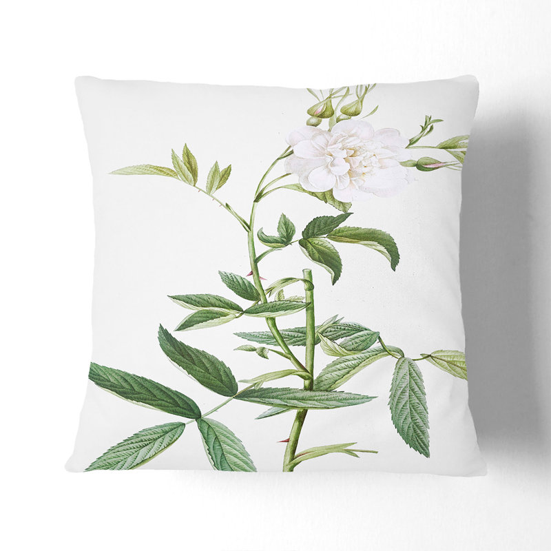 Floral Throw Cushion, 40cm H x 40cm W x 15cm D, Black