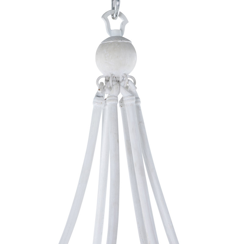 Nakita 6 - Light Candle Style Chandelier, Plaster White