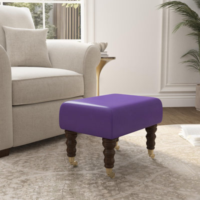 Acierno Natural Wood Caster Leg - Faux Leather