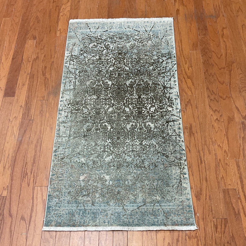 Williston Forge Turkish Modern Erased Design Wool & Silk Rug