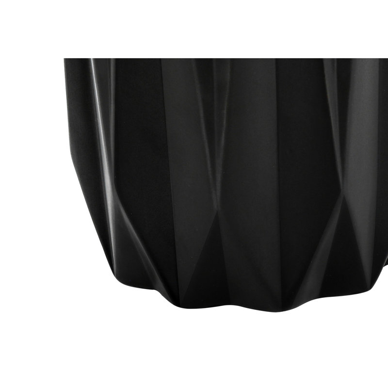 25" Black Ceramic Table Lamp with Ivory Linen Shade
