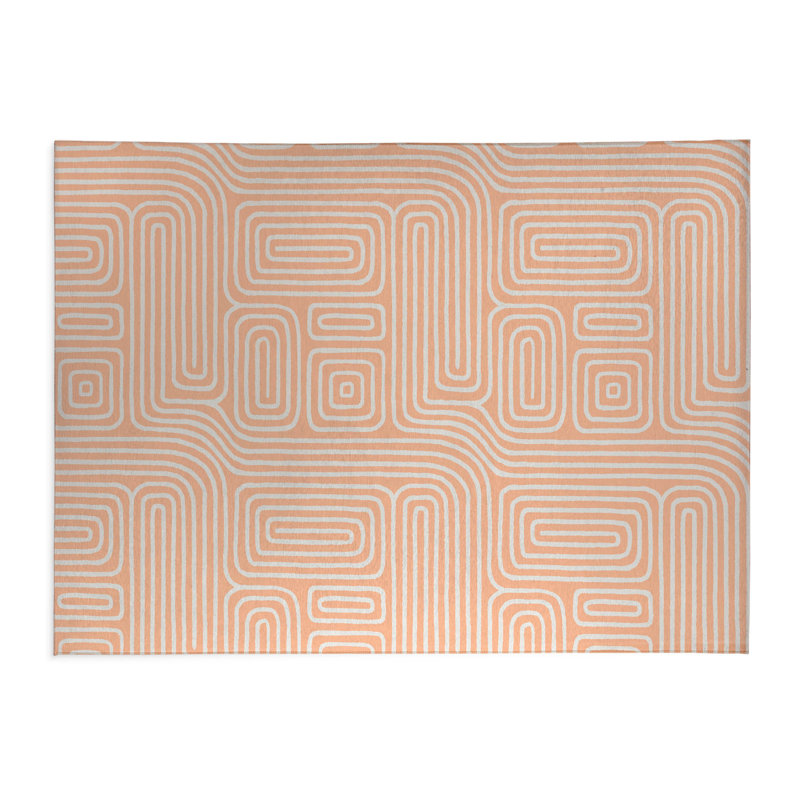 Timeless Walk Activity Mat, Rectangle 5' x 7', Peach/Orange