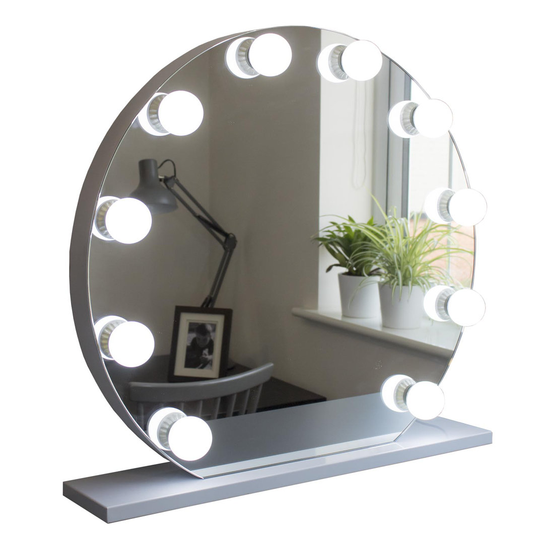 Carrie Round Hollywood Vanity Mirror with LED Lights