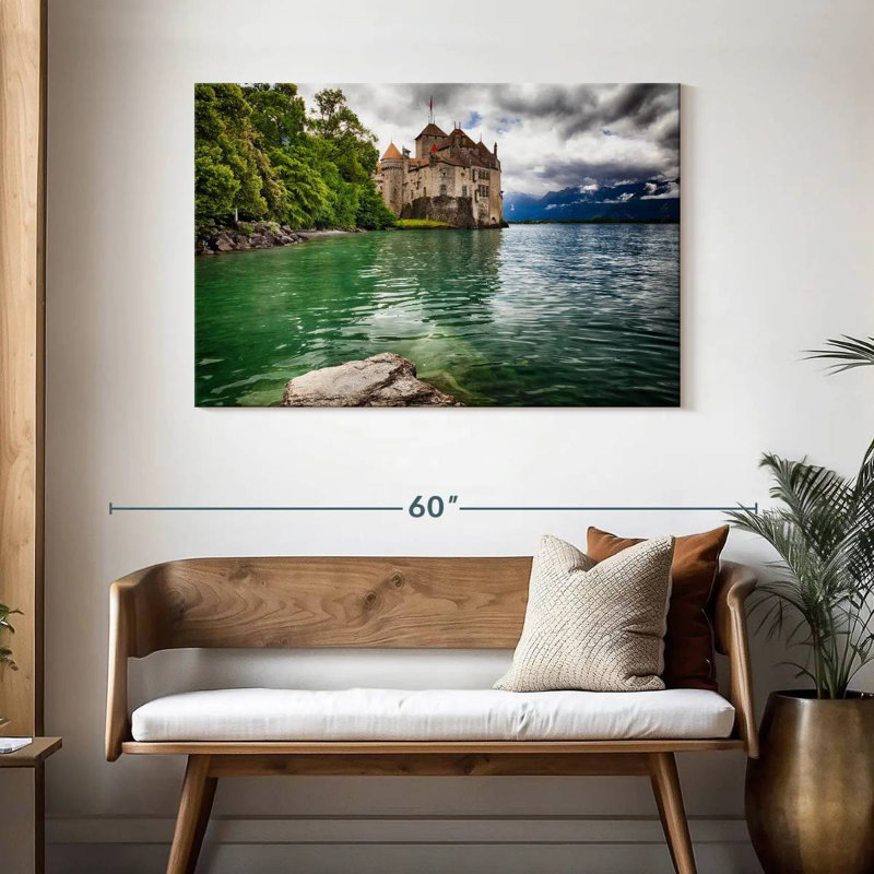 Ravi Castle On The Lake Switzerland, 30" H x 45" W