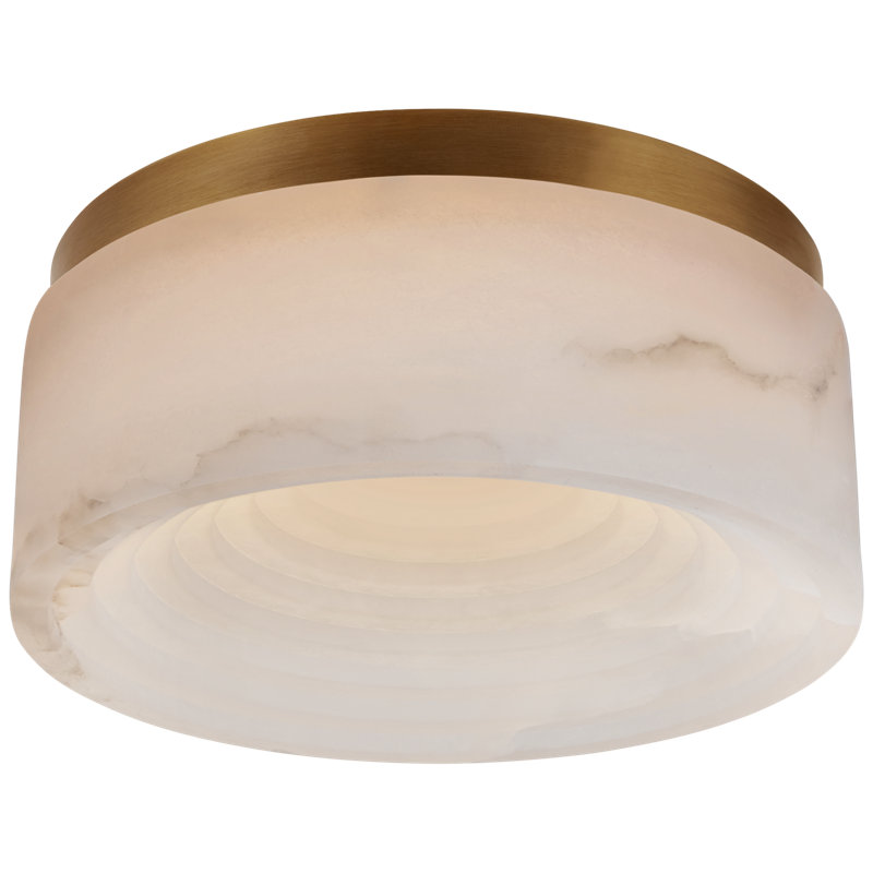 Kelly Wearstler Otto Solitaire Flush Mount, Antique-Burnished Brass, 3.5" H x 8" W x 8" D