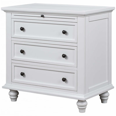 3-Drawer Storage Wood Cabinet, End Table