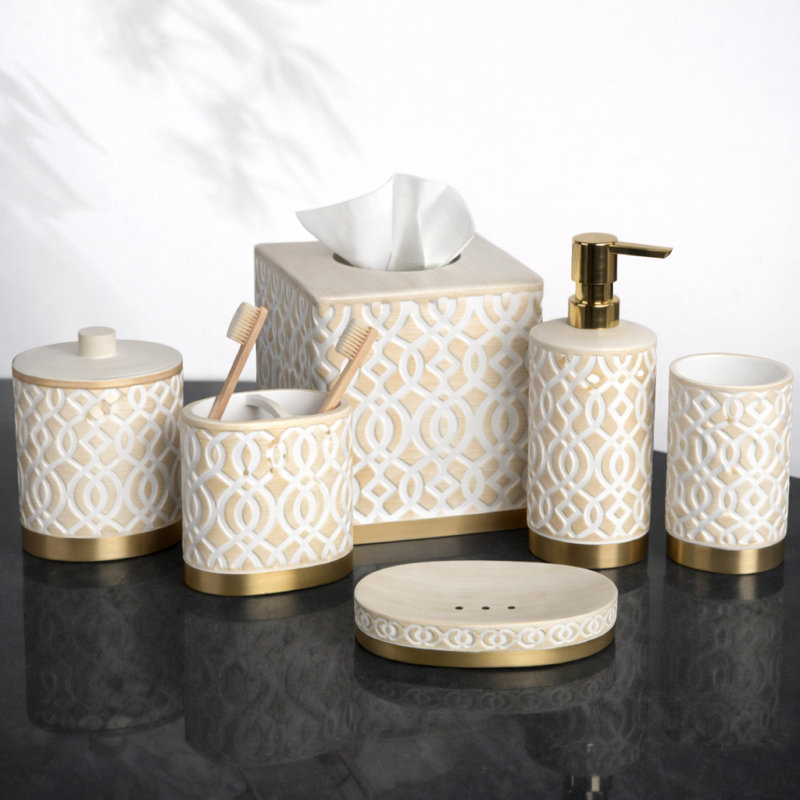 Ensemble d'accessoires de salle de bain Distributeur de savon Porte-brosse à dents Porte-savon Porte-savon
