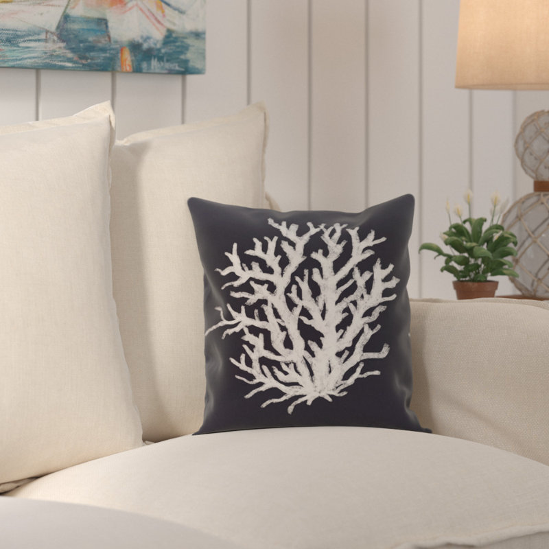 Coral Reef Outdoor Reversible Throw Pillow, Bewitching, 18" H x 18" W