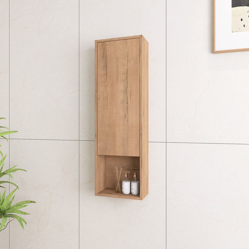  Bellmead 37.38"H Wall-Mounted Bathroom Cabinet, 37.38" H x 12" W x 5.88" D, Natural