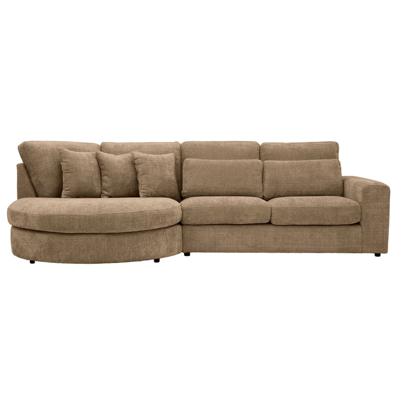 Ibiza Right Hand Corner Sofa S Shaped Curved Modern Minimalist, Left Hand, Beige