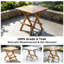 20 inch Teak Folding Side Table, Waterproof Picnic table
