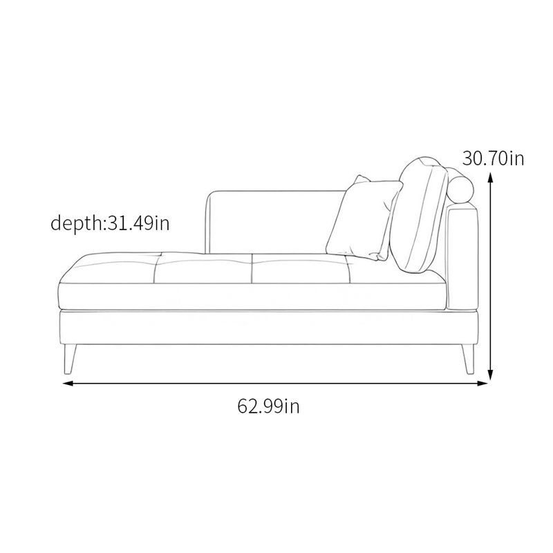 Chaise Longue - Leatherette & Solid Wood