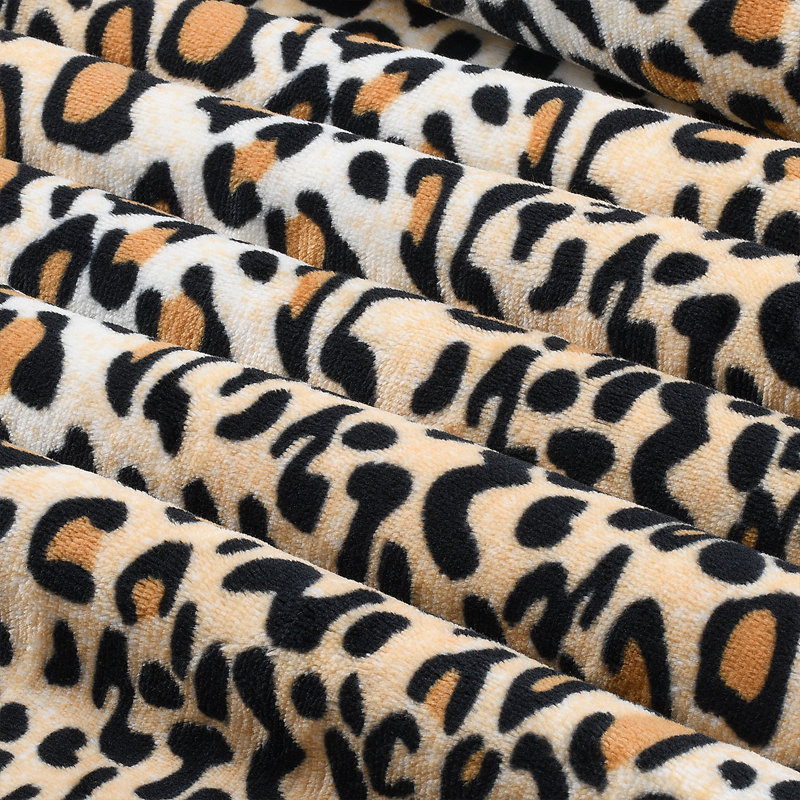 Catalonia Cheetah Sherpa Fleece Blanket, 60"x80", Reversible Plush Throw
