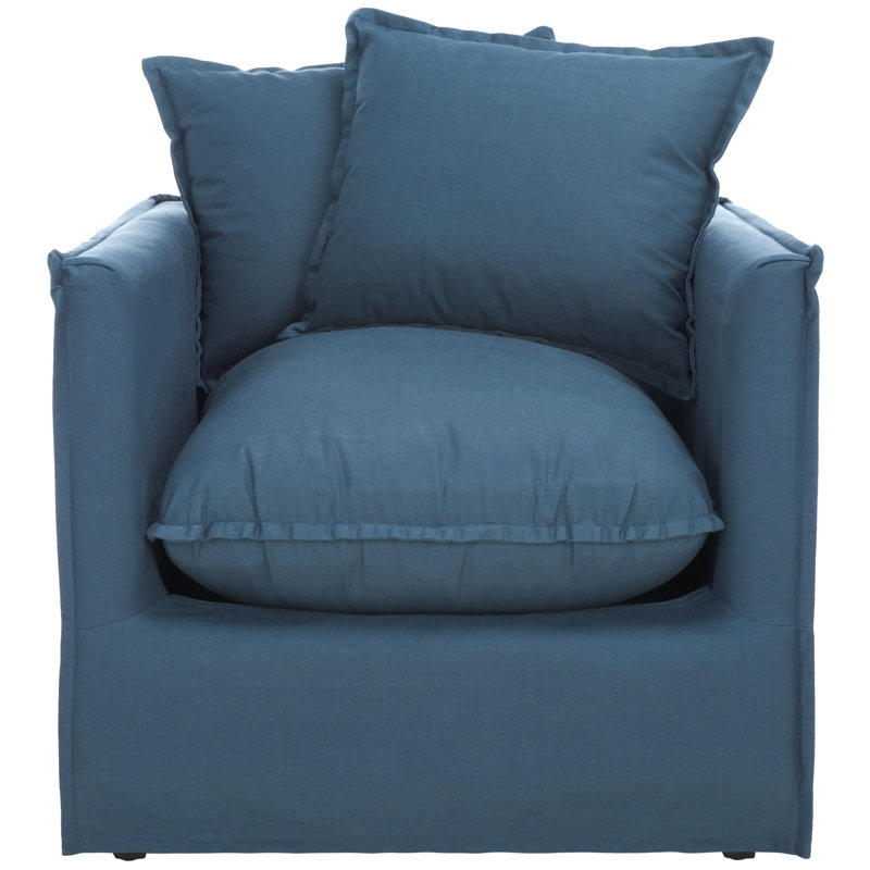 Upholstered Armchair, Light Blue