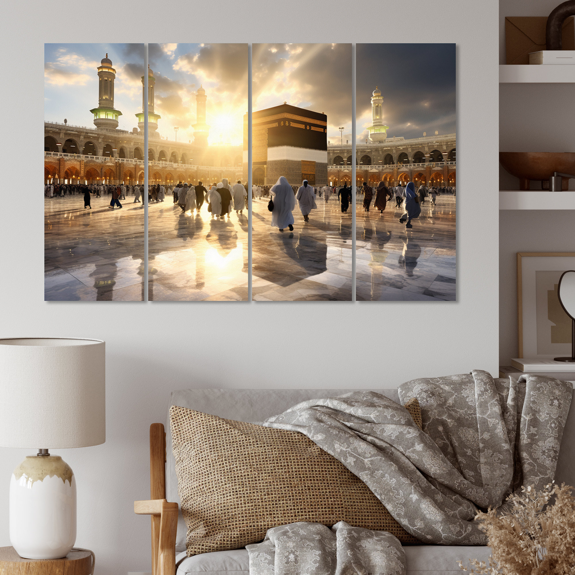 Designart Islam Art Kaaba Reflection I Islamic Metal Wall Art Living