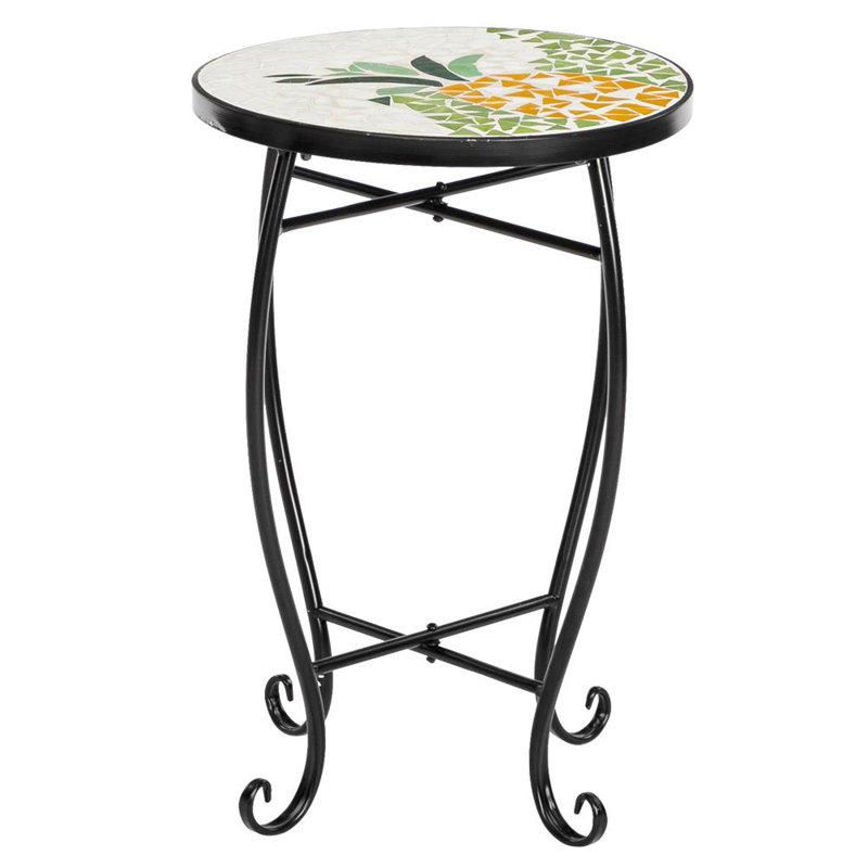 Round Metal Outdoor Side Table , 35cm cm W 35cm cm D