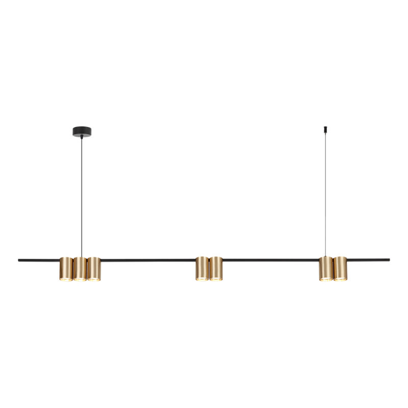 Genesis 7 - Light Kitchen Island Pendant, Black, Gold