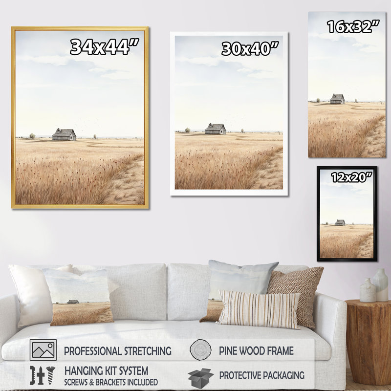 Prairie beauté dévoilée II sur toile, H 40 po x l 30 po x P 1,5 po, Cadre photo noir