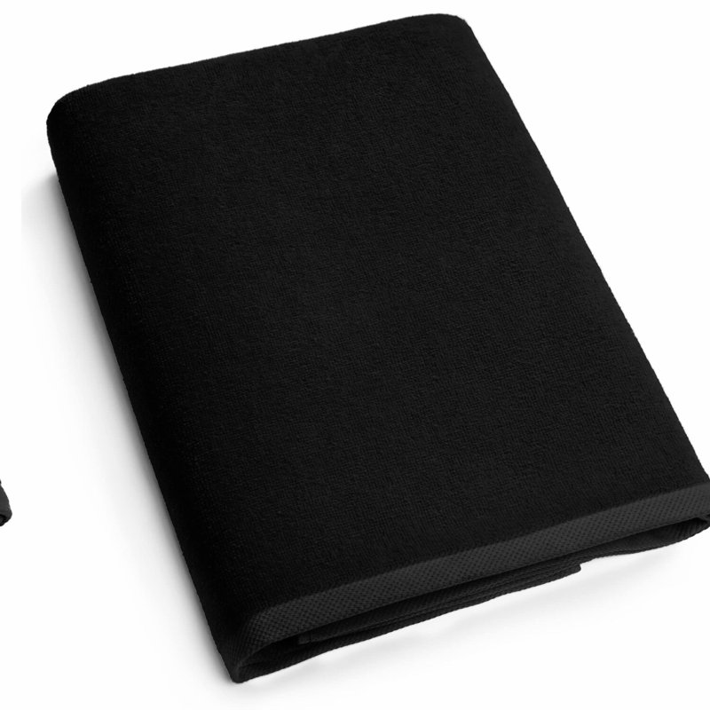UltraSoft Black Cotton Beach Towel - 40x76 Inch, Extra Absorbent, Resort & Pool Style