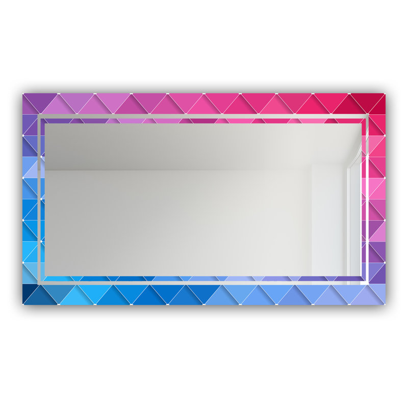 Triangular Colorfields Glam Bathroom/Vanity Mirror, 29.5" H x 39.4" W