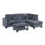 Ensemble de canapé modulaire contemporain gris foncé 3 pièces