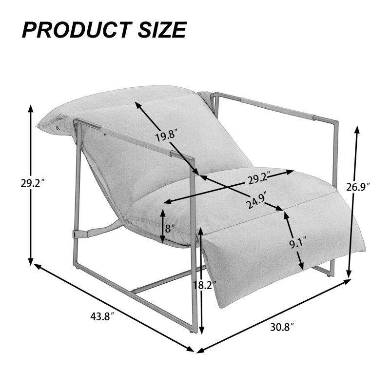 Chaise d'appoint rembourrée avec cadre en métal et mélange de polyester beige, Mélange de polyester beige