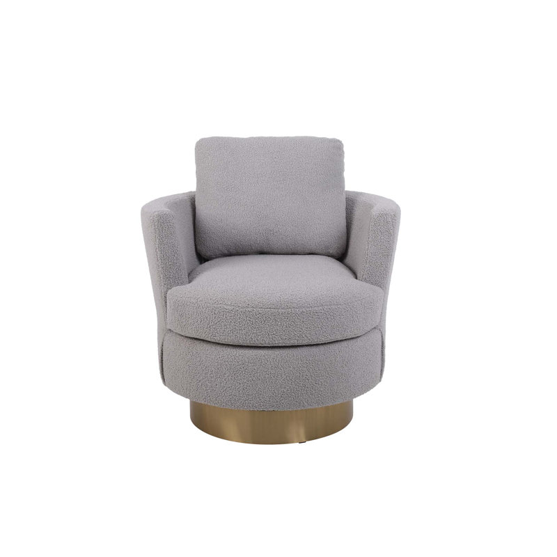 Fauteuil demi-tonneau Lindall, Fausse fourrure grise