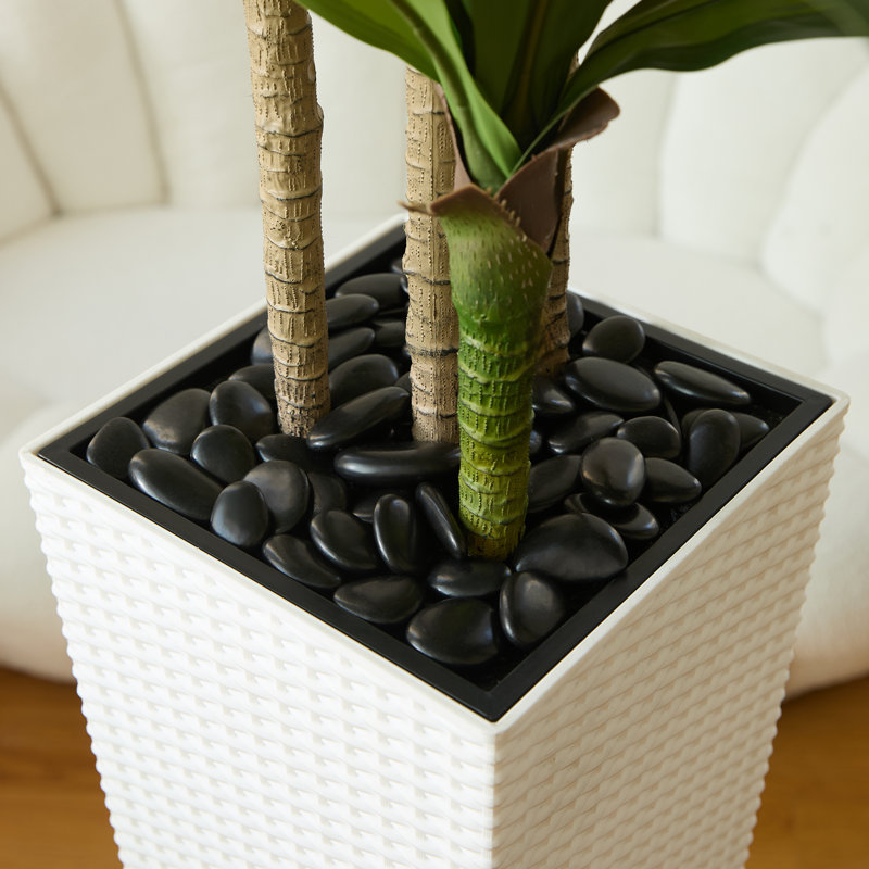 Dracaena vert artificiel Adcock résistant aux rayons UV, faux arbre avec une grande base pour l'intérieur et l'extérieur