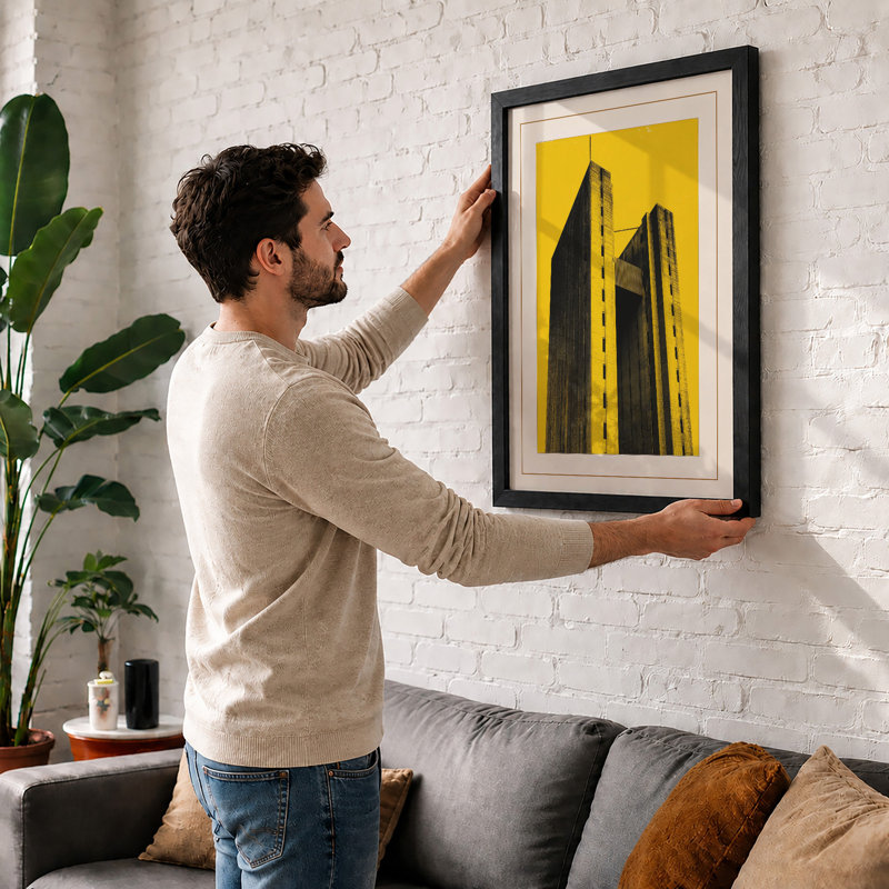 Towers Industrial - Framed Print, A2 - 59.4 x 42.0 cm, Black