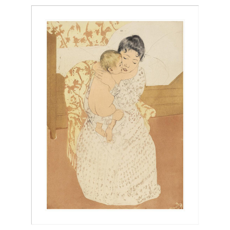 «Maternal Caress» par Mary Cassatt, impression giclée sur cadre, H 29,5 po x l 23,16 po